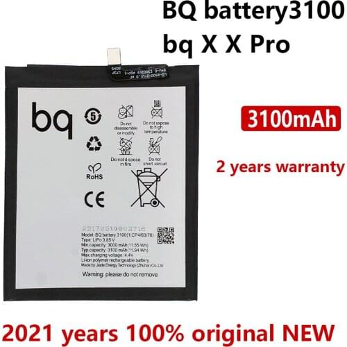 100% Original 3100mAh Phone Battery For BQ Aquaris X X Pro Batteries Bateria