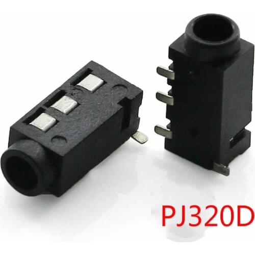 20PCS 3.5 headphone jack audio jack PJ-320D 4 pin SMD MP3 Accessories PJ320D