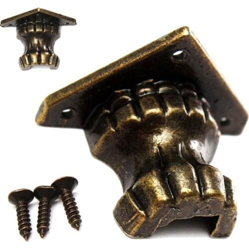 35*25MM Zinc Alloy Retro 4pcs Antique Brass Jewelry Chest Wood Box Decorative Feet Leg Corner Protector