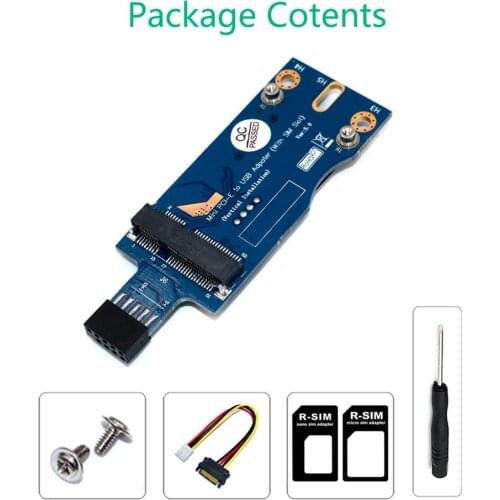 Mini PCI-E to USB Adapter With SIM card Slot for WWAN/LTE Module(Vertical installation)