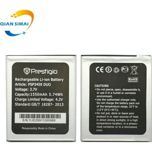 QiAN SiMAi 1PCS New 100% High Quality PSP3459 DUO PAP3459 Battery for Prestigio PSP3459 Wise OX3 Wize N3 PSP3459 DUO phone