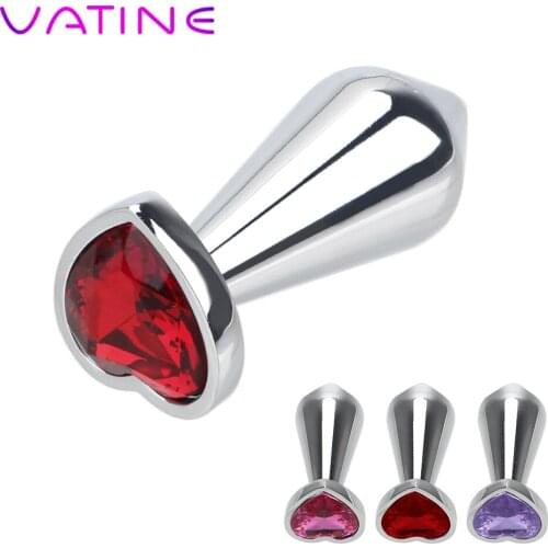 VATINE Heart Shaped Metal Anal Plug Sex Toys for Men Women Prostate Massager Butt Plug