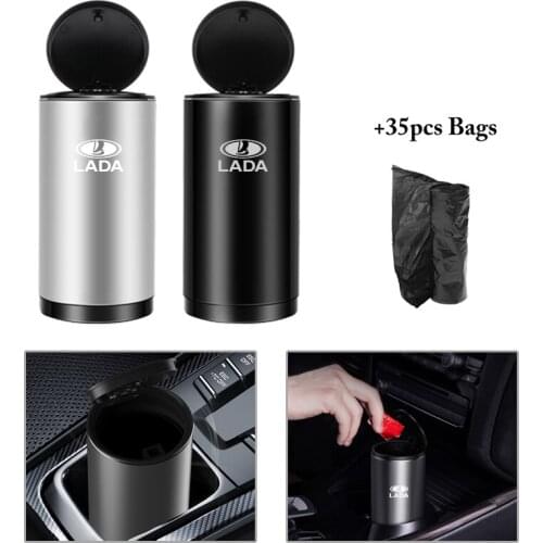 Alloy Car Trash Can Auto Organizer Car Garbage Bin Ashtray Dust Case Holder for LADA VESTA niva kalina granta Auto Accessories