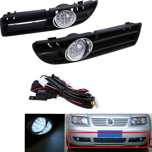 Car LED Foglamp Front Grille For-VW Bora Jetta MK4 1999-2007 1 Pair