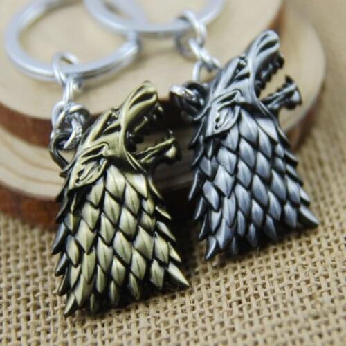 Movie Jewelry Vintage Style Cool Metal Wolf Keyring Key Chain For Men Fans Top Quality