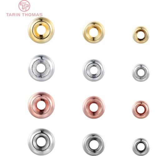 20PCS 4MM 5MM 6MM 24K Gold Color Brass Round Beads Bracelet Beads High Quality Diy Jewelry Accessories