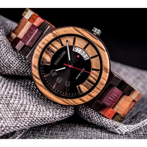 DODO DEER Wood Wristwatch for Men Qaurtz Watches Male Classic Show Date Display часы мужские Colorful Strap Uhren Herren