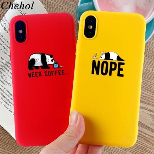 Cartoon Panda Phone Cases for iPhone 11 Pro 8 7 6s Plus X XS MAX XR Funny Case Soft Silicone TPU Fitted Back Cover Accessories