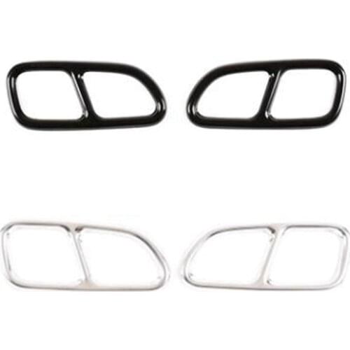 Stainless Steel Car Rear Tail Throat Decor Frame Car Exhaust Pipe Trim Cover Stickers for Benz CLA SLK