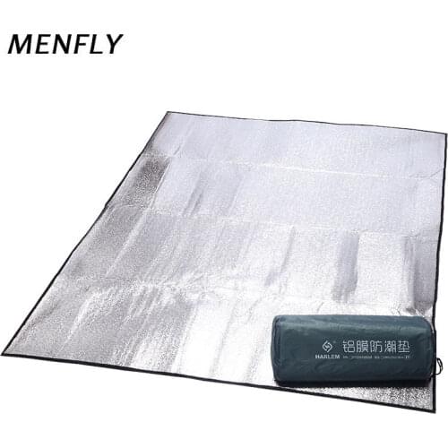 MENFLY Picnic Food Mats Outdoor Moisture-proof Grass Camping Fruit Mat Double-sided Aluminum Foil Cushion Beach Play Dinner Pad