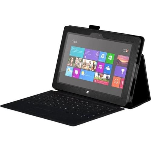 Stand Leather Case Cover For Microsoft Surface 10.6 Windows 8 RT Tablet , Black