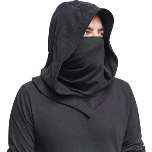 Unisex Halloween Costumes Medieval Mask Hat Cosplay Renaissance Hooded Cloak Assassin Black Gothic Vampire Accessories