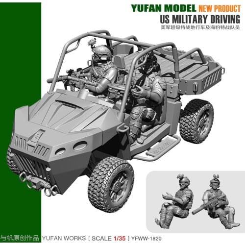 Yufan Model 1/35 Model Kit Us Terrain Vehicle And Driver YFWW35-1820