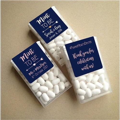 Customize Navy Wraparound Mint to Be Tics Tacs Favor Labels,Mint To Be Shower Favor Stickers,Mint to Be Wedding Birthday Favor