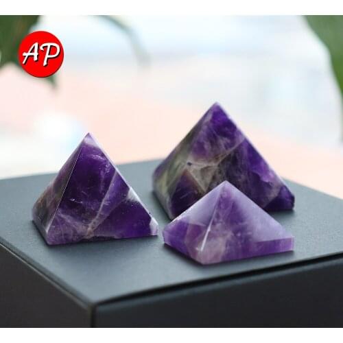 Natural Quartz Pyramid Dream Amethyst Healing Stone Chakra Reiki Crystal Point Energy Home Decor Handmade Crafts Of Gem Stone