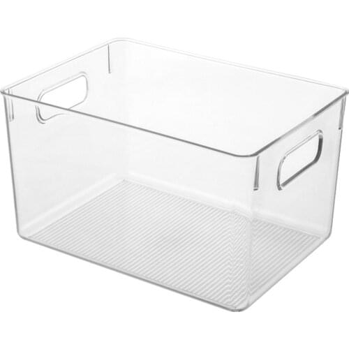 Refrigerator Organizer Storage box Bins Stackable Fridge Organizers Storage Box with Cutout Handles for Freezer Cabinets