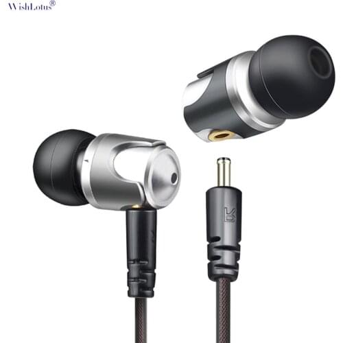 WishLotus Original Wired Headset Copper Ring Acoustic Horn In-Ear Earphone Heavy Bass Noise Reduction Earphone with Microphone