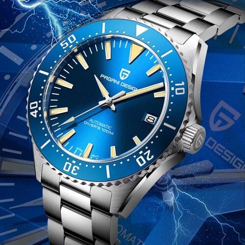 PAGANI DESIGN New Style Stainless Steel Men Watch Fashion Sapphire Glass Automatic Watch Seiko NH35A men mechanical wristwatches