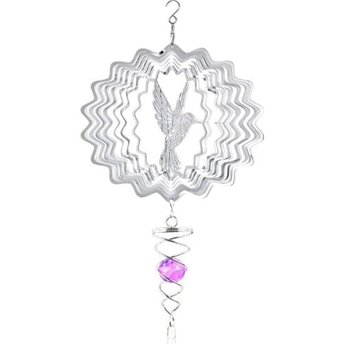 Hummingbird Pendant Wind Chime with Rotating Swing Tail Garden Decoration Chimes