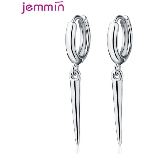 Simple Style Geometric Element Earrings For Women Girls Genuine 925 Sterling Silver Hoop Earrings Jewelry Accessory For Birthday