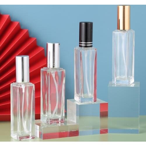 1 Piece Of 10Ml 20Ml Square Portable Transparent Glass Perfume Spray Bottle Can FIll Empty Travel Cosmetic Container