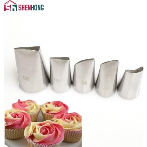 Rose Leaves Nozzle Icing Piping Tips Leaf Korea Stainless Steel Pastry Cake Decoration Tools for the Kitchen Baking