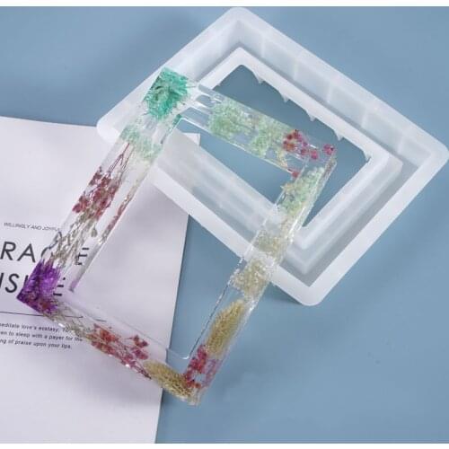 Resin DIY Crystal Epoxy Mold Photo Frame Rectangular Pendulum Table Decoration Homemade Photo Frame Decoration Silicone Mold