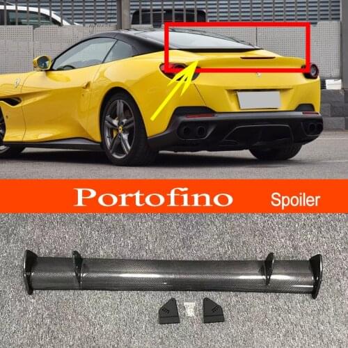 Portofino Real Carbon Fiber GT-style Car-styling Sporty Rear Trunk Wing Spoiler for Ferrari Portofino Sedan