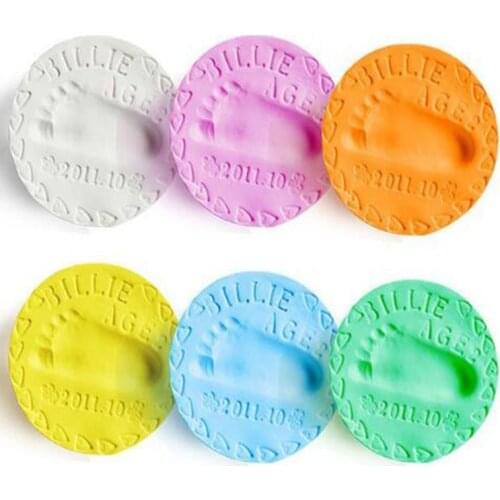 Babys on Progress Souvenirs Handprint Footprint Juguetes Air Dry Soft Clay Decoracion Items Babies Grown Memory for Pet Cat Dogs