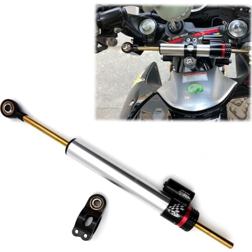 Aluminum Alloy 120MM Universal Motorcycle Adjustable Steering Damper Shock Absorption Stabilizer Accessories