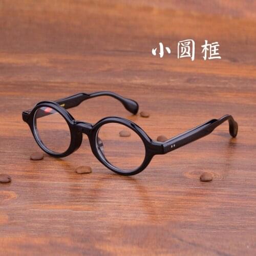 Vazrobe Small Round Eyeglasses Frame Men Women Glasses Male Janpanese Acetate Black Nerd Brand Eyewear for Prescription Optical
