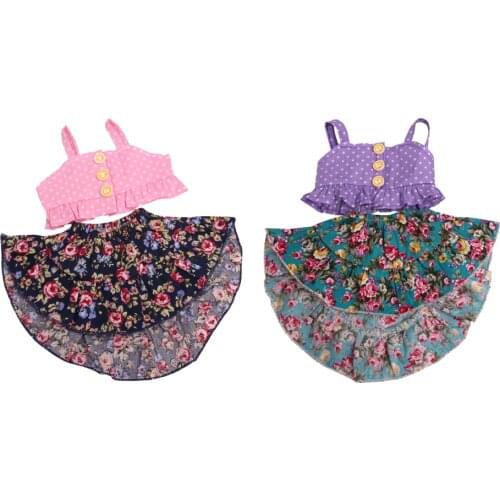 18 Inch Doll Princess Suspenders Vest Skirt for American Doll Clothes Kids Gifts