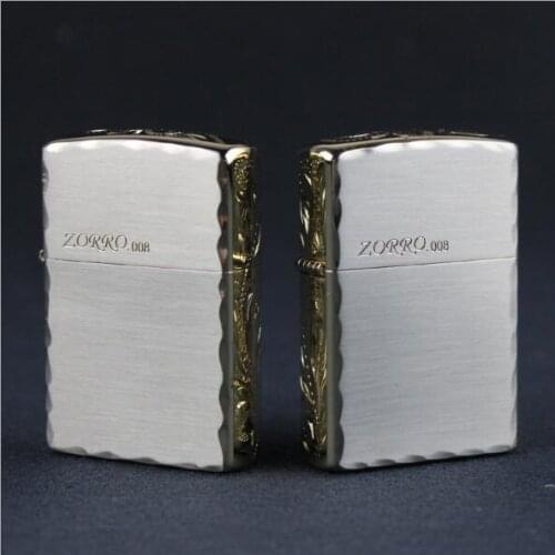 Z8265b Zorro kerosene lighter,pure hand carved craft gifts