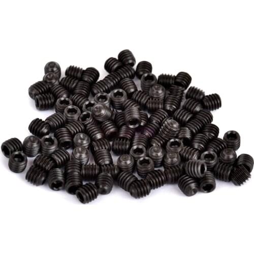 100PCS Grub Head Screws M4*4mm Black Fit 02099 HSP RC 1:8 1:10 Car Spare Parts