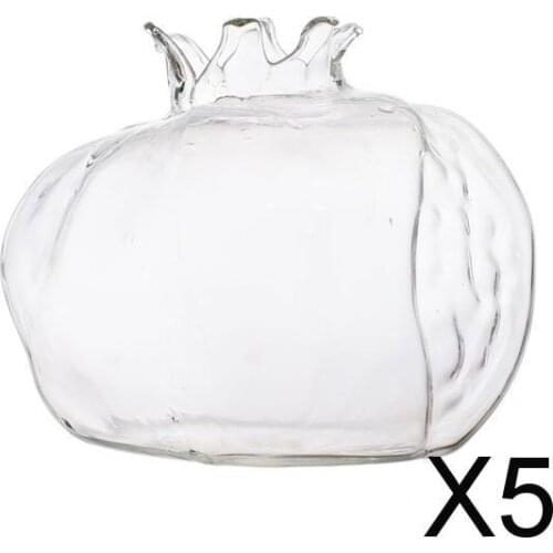 5xMini Pomegranate Glass Vase Handmade Flower Pot Hydroponic Flower Crafts S
