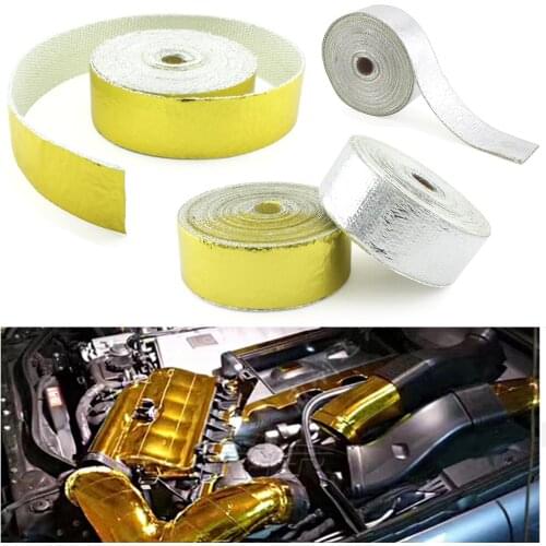 Car Motorcycle Aluminum Foil Heat Shield Tape Exhaust Wrap Pipe Ducts Repairs High Temp Resistant 10Mx5cm