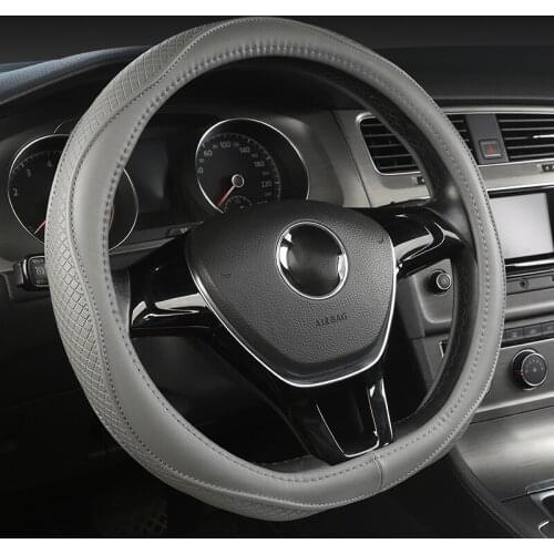 Genuine Leather Car Steering Wheel Cover D Shape For Hyundai ioniq Suzuki Swift For VW GOLF 7 8 POLO JATTA Auto Car Accessories