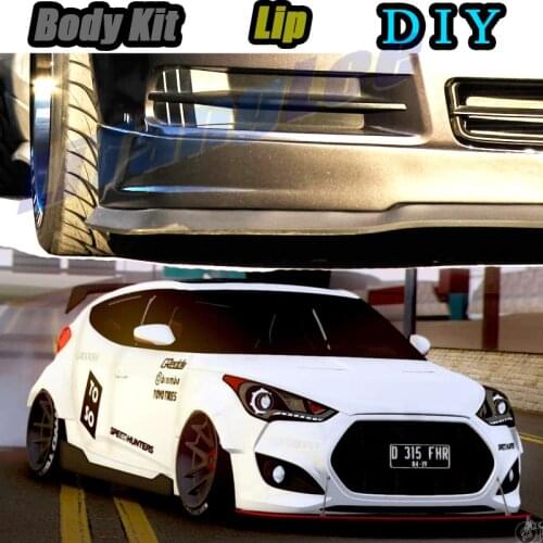 Car Bumper Lip Front Spoiler Skirt Deflector For Hyundai Veloster 2011~2020 Tune Car Modified Body Kit VIP Hella Flush Lips