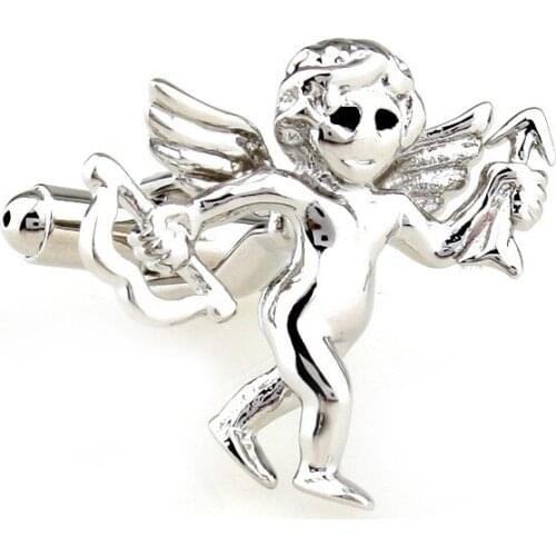 Free shipping Novelty Cufflinks silver color Cupid design copper material men cufflinks whoelsale&retail