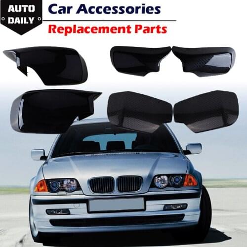 Side Rearview Mirror Cover Racing Cap Fit for BMW 4door 3series E46 1998-2005 , 5 series E39 1996-2003 Car Accessories