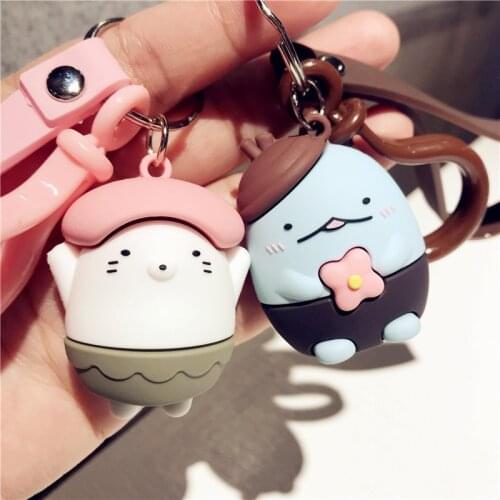 Korea small fresh and simple couple car key chain men and womens small pendants hanging creativity if key chain fashion