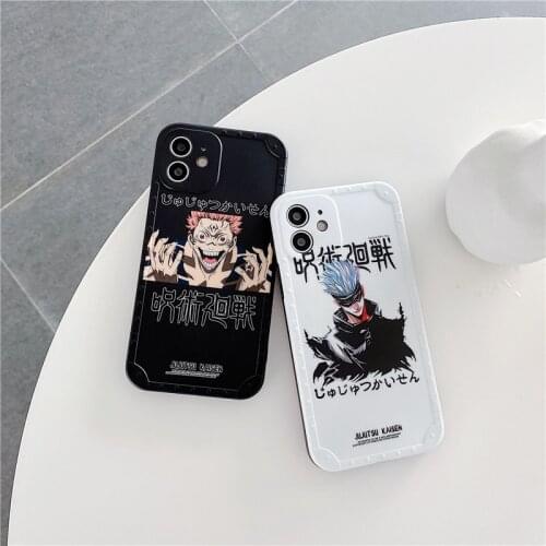 Cartoon Japan Jujutsu Kaisen Anime Phone Case for IPhone 12 XS MAX 7 XR 11 Pro SE20 X 8Plus Gojo Satoru Soft IMD Cover Fundas