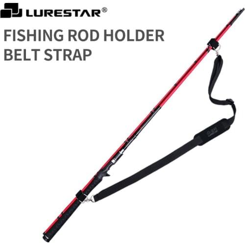 LURESTAR Spinning Casting Rods Holder Adjustable Length Strap Tackle Pole Storage Fishing Tackle Should Travel Holder Belt Strap