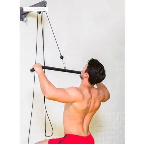 F028 Wall Comprehensive Fitness Muscle Trainer Steel DIY Pulley Cable Machine Attachment System Triceps Biceps Pulley System