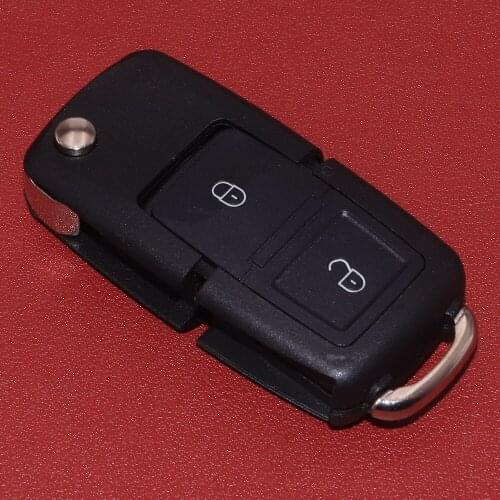 JEAZEA 2 Buttons Remote Flip Folding Car Key Shell Replacement Case Fit For Volkswagen VW Bora Golf Passat Polo Seat Leon Skoda