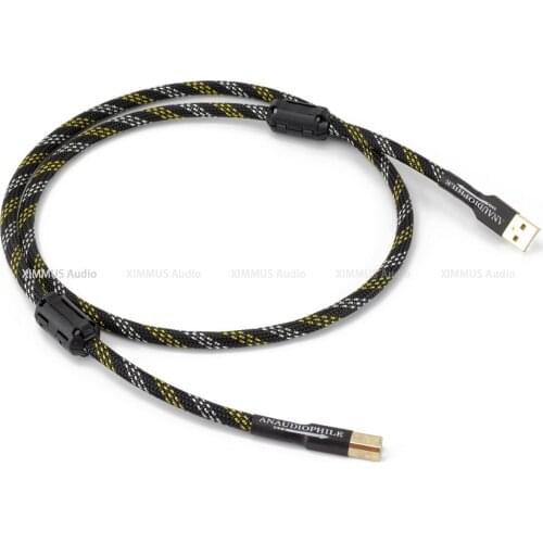 XIMMUS HiFi USB Cable 4N OFC USB Type A To B Data Audio Cable DAC PC