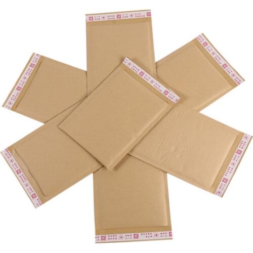 10pcs Natural Kraft Paper Bubble Envelope Shockproof Bubble Mailer For Gift Packaging Shipping Mailing Bags Business Supplies