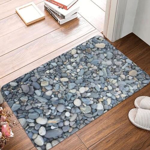 Stones On The Beach Doormat Carpet Mat Rug Polyester PVC Non-Slip Floor Decor Bath Bathroom Kitchen Balcony 40*60