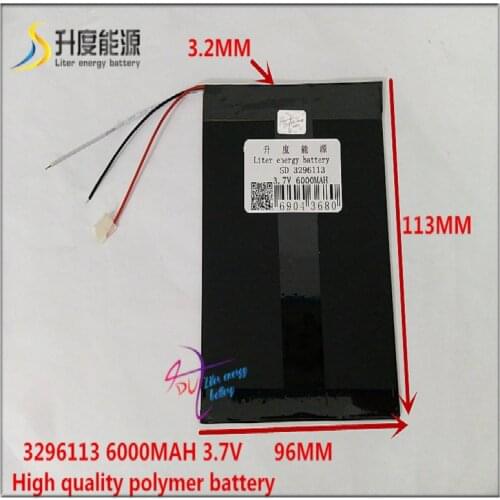 3.7V 6000mAH 3296113 Polymer lithium ion / Li-ion battery for tablet pc cell phone E-BOOK power bank