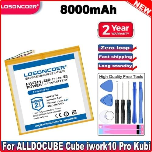 LOSONCOER 8000mAh Tablet Battery For ALLDOCUBE Cube iwork10 Pro Kubi Tablet PC T801-28100122